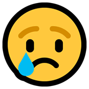 Emoji 😢 Faccina Che Piange su Microsoft Windows 10 May 2019 Update.