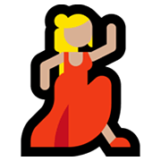 💃🏼 Emoji tanzende Frau: mittelhelle Hautfarbe Microsoft Windows 10 May 2019 Update.