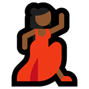 💃🏾 Emoji Mulher Dançando: Pele Morena Escura na Microsoft Windows 10 May 2019 Update.