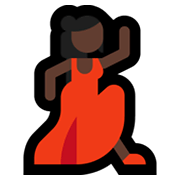 💃🏿 Emoji tanzende Frau: dunkle Hautfarbe Microsoft Windows 10 May 2019 Update.