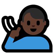 🧏🏿‍♂️ Emoji gehörloser Mann: dunkle Hautfarbe Microsoft Windows 10 May 2019 Update.