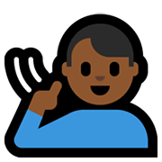 Emoji 🧏🏾‍♂️ Uomo Con Problemi Di Udito: Carnagione Abbastanza Scura su Microsoft Windows 10 May 2019 Update.