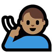 🧏🏽‍♂️ Emoji Hombre Sordo: Tono De Piel Medio en Microsoft Windows 10 May 2019 Update.