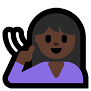 Emoji 🧏🏿 Persona Con Problemi Di Udito: Carnagione Scura su Microsoft Windows 10 May 2019 Update.