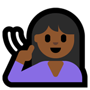 🧏🏾‍♀️ Emoji gehörlose Frau: mitteldunkle Hautfarbe Microsoft Windows 10 May 2019 Update.