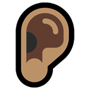 Emoji 👂🏽 Orecchio: Carnagione Olivastra su Microsoft Windows 10 May 2019 Update.