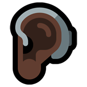 🦻🏿 Emoji Ohr mit Hörhilfe: dunkle Hautfarbe Microsoft Windows 10 May 2019 Update.