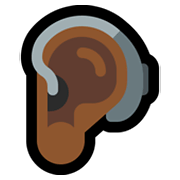 🦻🏾 Emoji Ohr mit Hörhilfe: mitteldunkle Hautfarbe Microsoft Windows 10 May 2019 Update.
