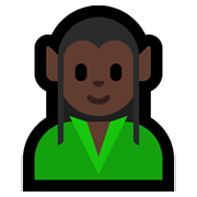 🧝🏿 Emoji Elfo: Tono De Piel Oscuro en Microsoft Windows 10 May 2019 Update.