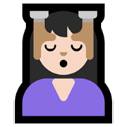 💆🏻 Emoji Person, die eine Kopfmassage bekommt: helle Hautfarbe Microsoft Windows 10 May 2019 Update.
