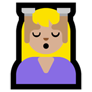💆🏼 Emoji Persona Recibiendo Masaje: Tono De Piel Claro Medio en Microsoft Windows 10 May 2019 Update.