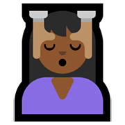 💆🏾 Emoji Persona Recibiendo Masaje: Tono De Piel Oscuro Medio en Microsoft Windows 10 May 2019 Update.