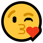 😘 Emoji Rosto Mandando Um Beijo na Microsoft Windows 10 May 2019 Update.