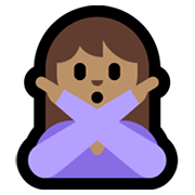 🙅🏽 Emoji Persona Haciendo El Gesto De «no»: Tono De Piel Medio en Microsoft Windows 10 May 2019 Update.