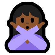 🙅🏾 Emoji Person mit überkreuzten Armen: mitteldunkle Hautfarbe Microsoft Windows 10 May 2019 Update.