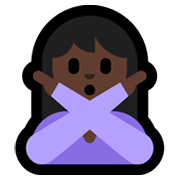 🙅🏿 Emoji Person mit überkreuzten Armen: dunkle Hautfarbe Microsoft Windows 10 May 2019 Update.