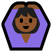 🙆🏾 Emoji Person mit Händen auf dem Kopf: mitteldunkle Hautfarbe Microsoft Windows 10 May 2019 Update.