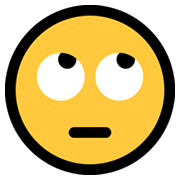 Emoji 🙄 Faccina Con Occhi Al Cielo su Microsoft Windows 10 May 2019 Update.