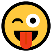 😜 Emoji Rosto Piscando E Com Língua Para Fora na Microsoft Windows 10 May 2019 Update.