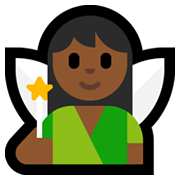 🧚🏾 Emoji Fada: Pele Morena Escura na Microsoft Windows 10 May 2019 Update.
