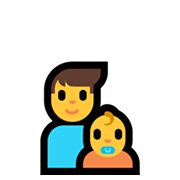 👨‍👶 Emoji Familia: hombre, bebé en Microsoft Windows 10 May 2019 Update.