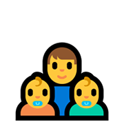 👨‍👶‍👶 Emoji Família: Homem, Bebê, Bebê na Microsoft Windows 10 May 2019 Update.