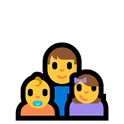 Emoji 👨‍👶‍👧 Famiglia: Uomo, Neonato, Bambina su Microsoft Windows 10 May 2019 Update.