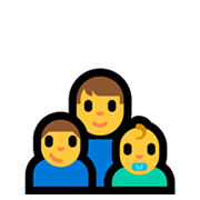 Emoji 👨‍👦‍👶 Famiglia: Uomo, Bambino, Neonato su Microsoft Windows 10 May 2019 Update.