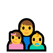 Émoji 👨‍👧‍👶 Famille: Homme, Fille, Bébé sur Microsoft Windows 10 May 2019 Update.