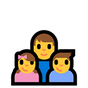 👨‍👧‍👦 Emoji Familie: Mann, Mädchen und Junge Microsoft Windows 10 May 2019 Update.