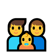 👨‍👨‍👶 Emoji Familia: hombre, hombre, bebé en Microsoft Windows 10 May 2019 Update.