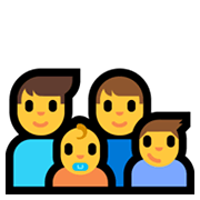 Emoji 👨‍👨‍👶‍👦 Famiglia: Uomo, Uomo, Neonato, Bambino su Microsoft Windows 10 May 2019 Update.