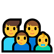 👨‍👨‍👦‍👶 Emoji Familie: Mann, Mann, Junge, Baby Microsoft Windows 10 May 2019 Update.