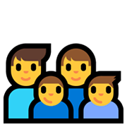 Emoji 👨‍👨‍👦‍👦 Famiglia: Uomo, Uomo, Bambino E Bambino su Microsoft Windows 10 May 2019 Update.