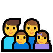 👨‍👨‍👦‍👧 Emoji Familie: Mann, Mann, Junge, Mädchen Microsoft Windows 10 May 2019 Update.