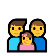 👨‍👨‍👧 Emoji Familia: Hombre, Hombre, Niña en Microsoft Windows 10 May 2019 Update.