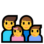 👨‍👨‍👧‍👦 Emoji Familia: Hombre, Hombre, Niña, Niño en Microsoft Windows 10 May 2019 Update.