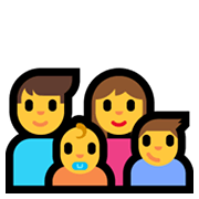 Emoji 👨‍👩‍👶‍👦 Famiglia: Uomo, Donna, Neonato, Bambino su Microsoft Windows 10 May 2019 Update.