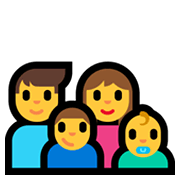 Emoji 👨‍👩‍👦‍👶 Famiglia: Uomo, Donna, Bambino, Neonato su Microsoft Windows 10 May 2019 Update.