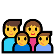 👨‍👩‍👦‍👦 Emoji Familie: Mann, Frau, Junge und Junge Microsoft Windows 10 May 2019 Update.