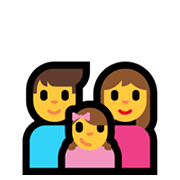 👨‍👩‍👧 Emoji Familie: Mann, Frau und Mädchen Microsoft Windows 10 May 2019 Update.