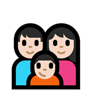 Émoji 👪🏻 Famille, Peau Claire sur Microsoft Windows 10 May 2019 Update.