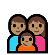 👪🏽 Emoji Familie, mittlere Hautfarbe Microsoft Windows 10 May 2019 Update.