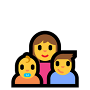 Émoji 👩‍👶‍👦 Famille: Femme, Bébé, Garçon sur Microsoft Windows 10 May 2019 Update.