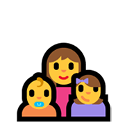 Émoji 👩‍👶‍👧 Famille: Femme, Bébé, Fille sur Microsoft Windows 10 May 2019 Update.