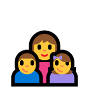 Emoji 👩‍👦‍👧 Famiglia: Donna, Bambino, Bambina su Microsoft Windows 10 May 2019 Update.