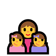 👩‍👧‍👧 Emoji Familia: Mujer, Niña, Niña en Microsoft Windows 10 May 2019 Update.