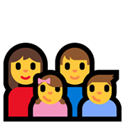 👩‍👨‍👧‍👦 Emoji Familia: mujer, hombre, niña, niño en Microsoft Windows 10 May 2019 Update.