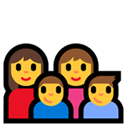 Émoji 👩‍👩‍👦‍👦 Famille : Femme, Femme, Garçon Et Garçon sur Microsoft Windows 10 May 2019 Update.