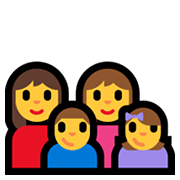 👩‍👩‍👦‍👧 Emoji Familia: mujer, mujer, niño, niña en Microsoft Windows 10 May 2019 Update.